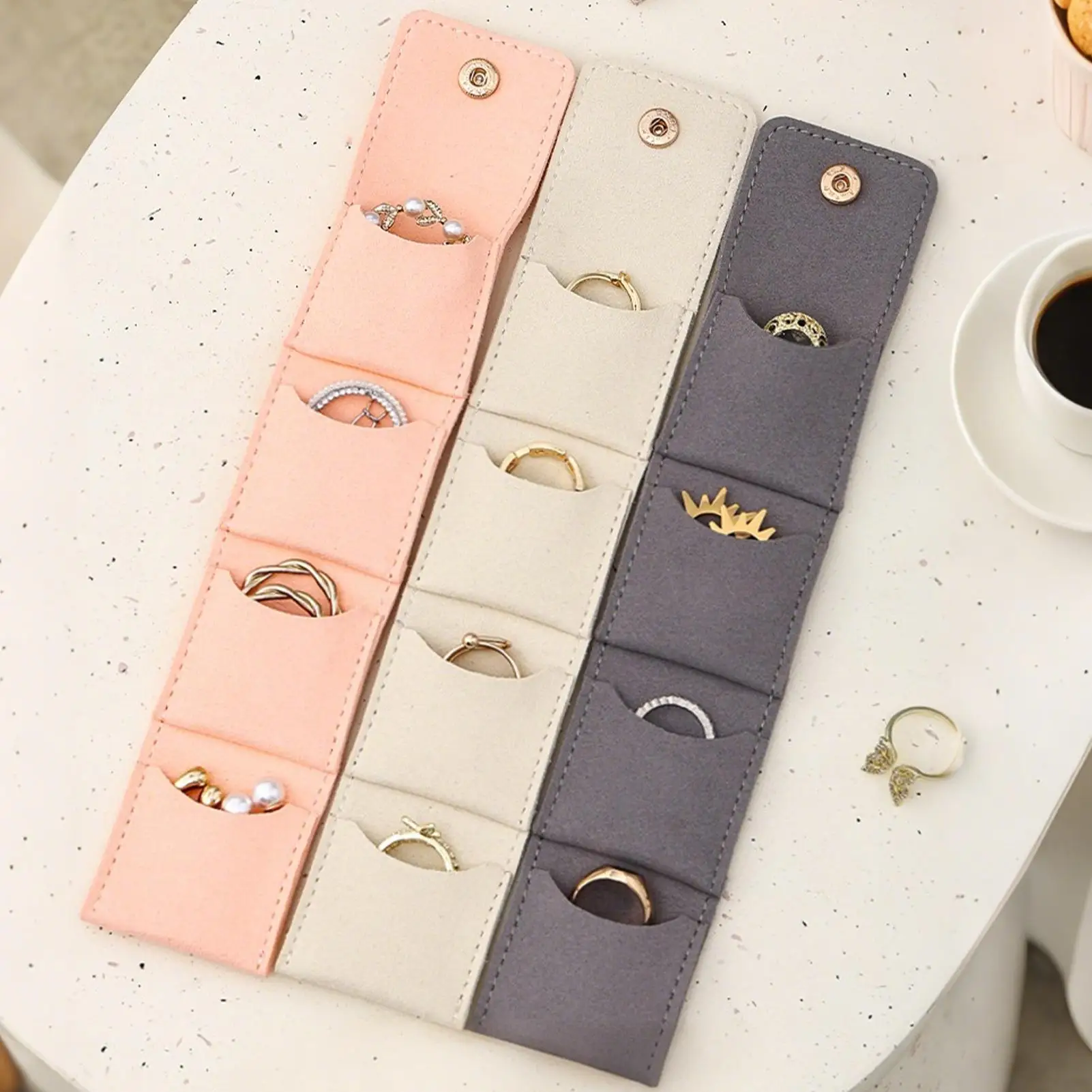 Simple And Portable Compartment Jewelry Bag Ring Storage Pouch, Small Portable Travel Earring Jewelry Storage Bag