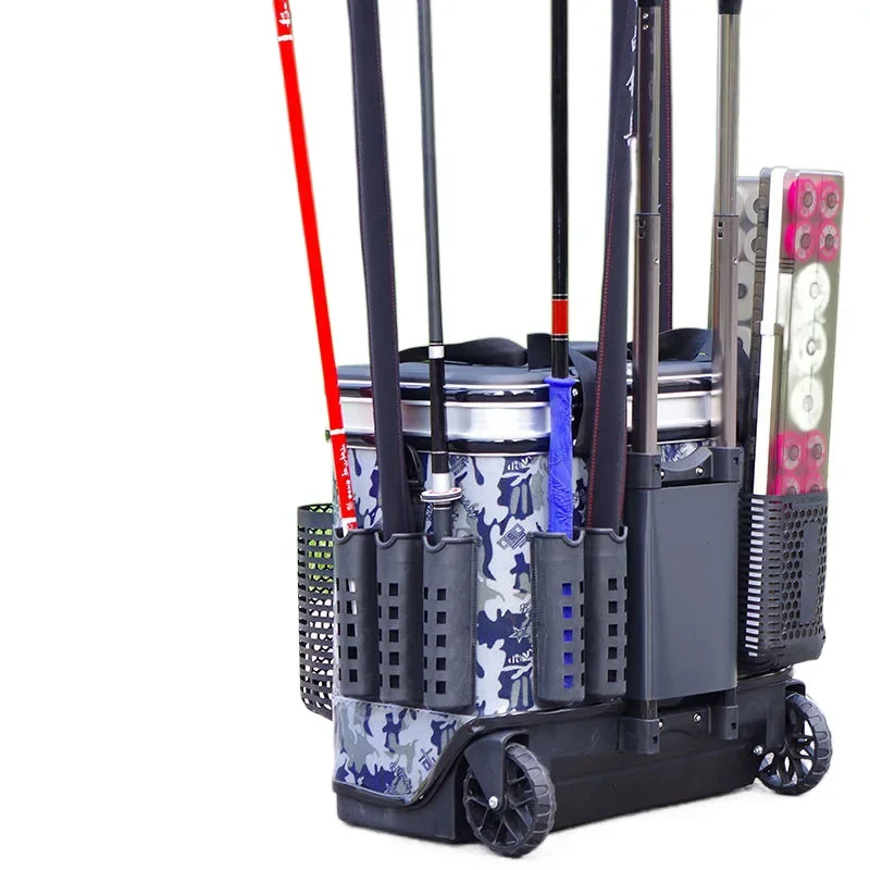 

Fishing, trolley case, large wheel, hard cover, seated, versatile, deepened 6 slots