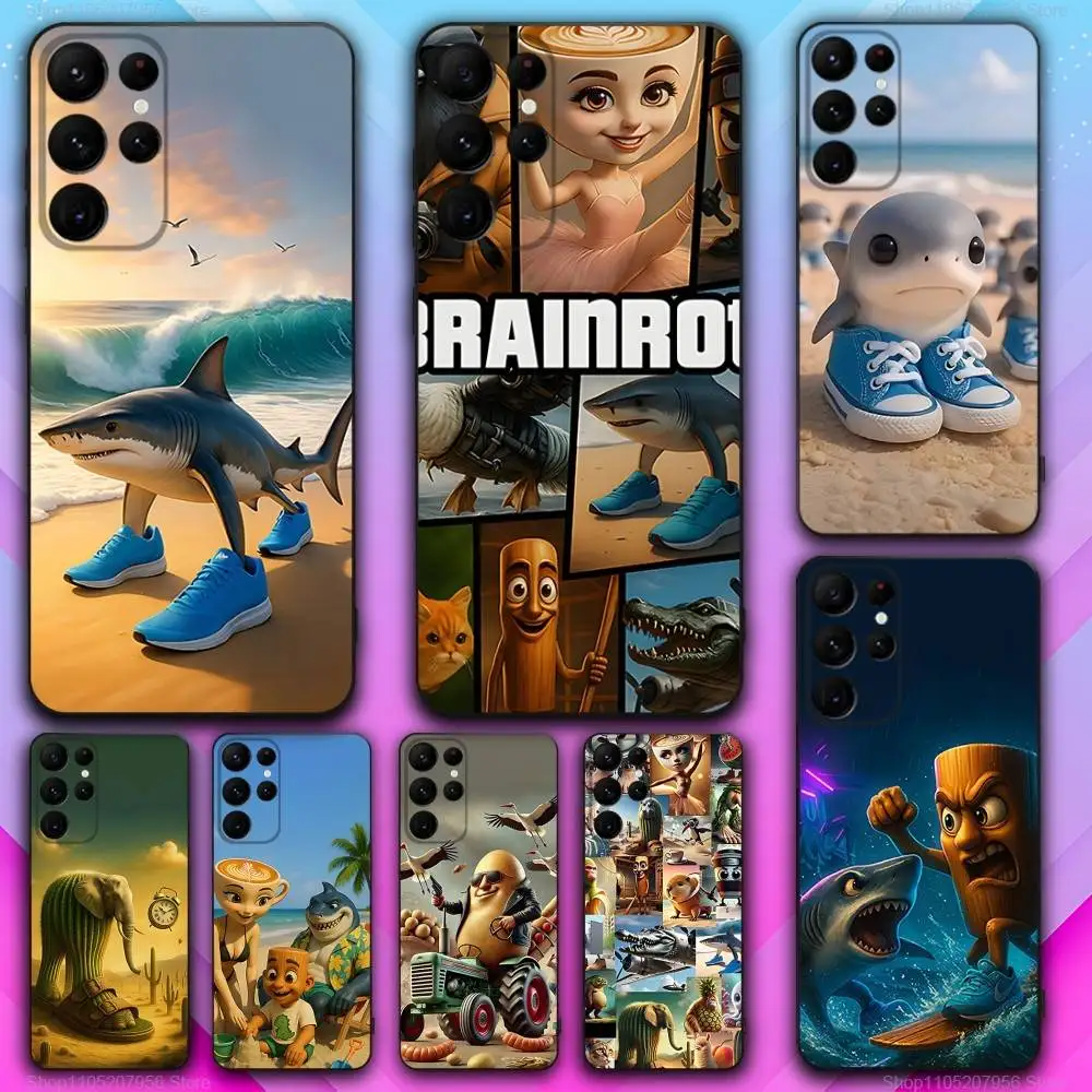 

Italian brainrot animal Phone Case For Samsung S30,S25,S24,S23,S22,S21,S20,Fe,Lite,5G,Ultra,Plus Black Cover