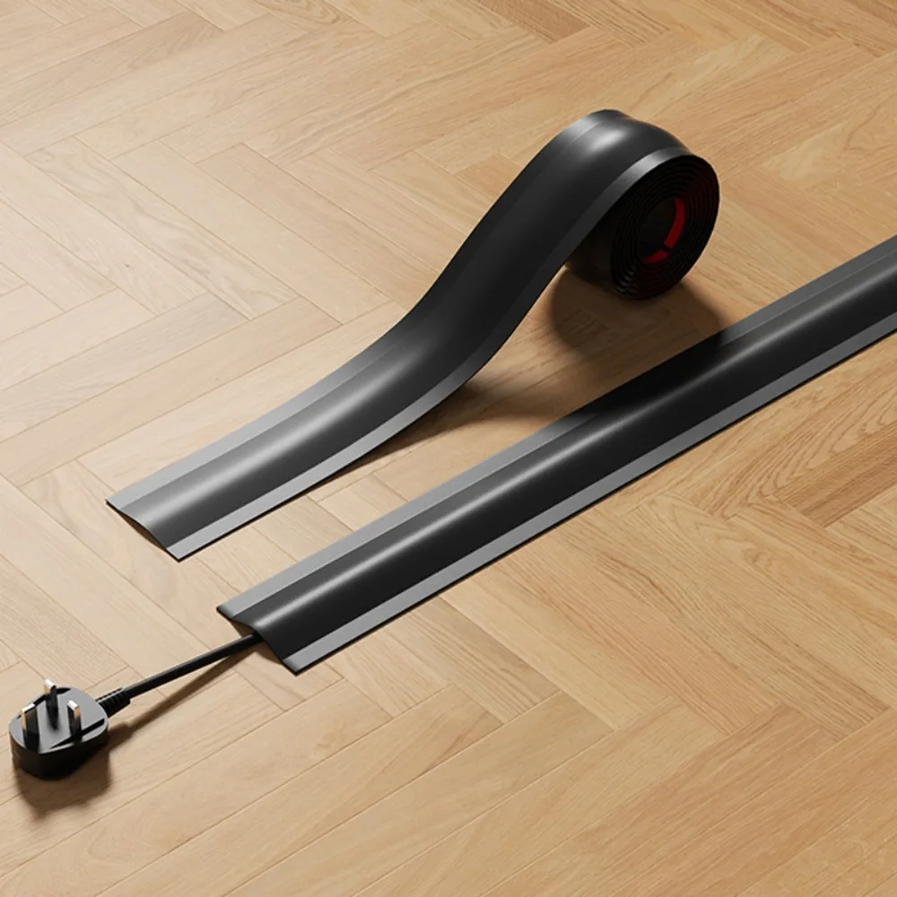 

High Quality 1m/2m Cord Cover PVC Soft Floor Cable Cover Flexible Durable PVC Cord Cover Indoor