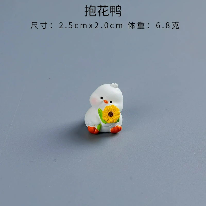 6pcs/set Cartoon Resin Miniatures Duck Ornaments Kawaii Home Diy Garden Decor Micro Landscape Decoration Desk Decor Ornament New view 5