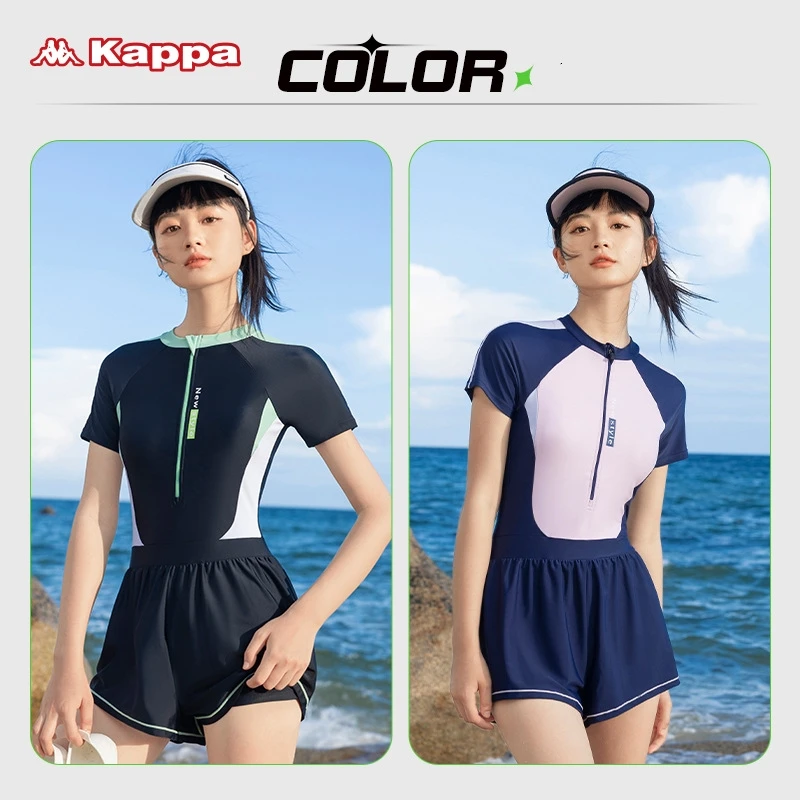 

Women One Piece Short Sleeve Water Sports Surfing Beach SwimWear Female Outdoor Beach Athletic Bathing Push Up SwimSuit