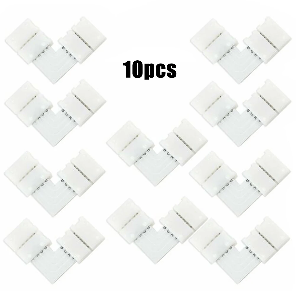 Corner Connector Convenient Pack of 10pcs 5050 LED Strip Light Corner Connectors L Shape Adapters 90 Degree Joint