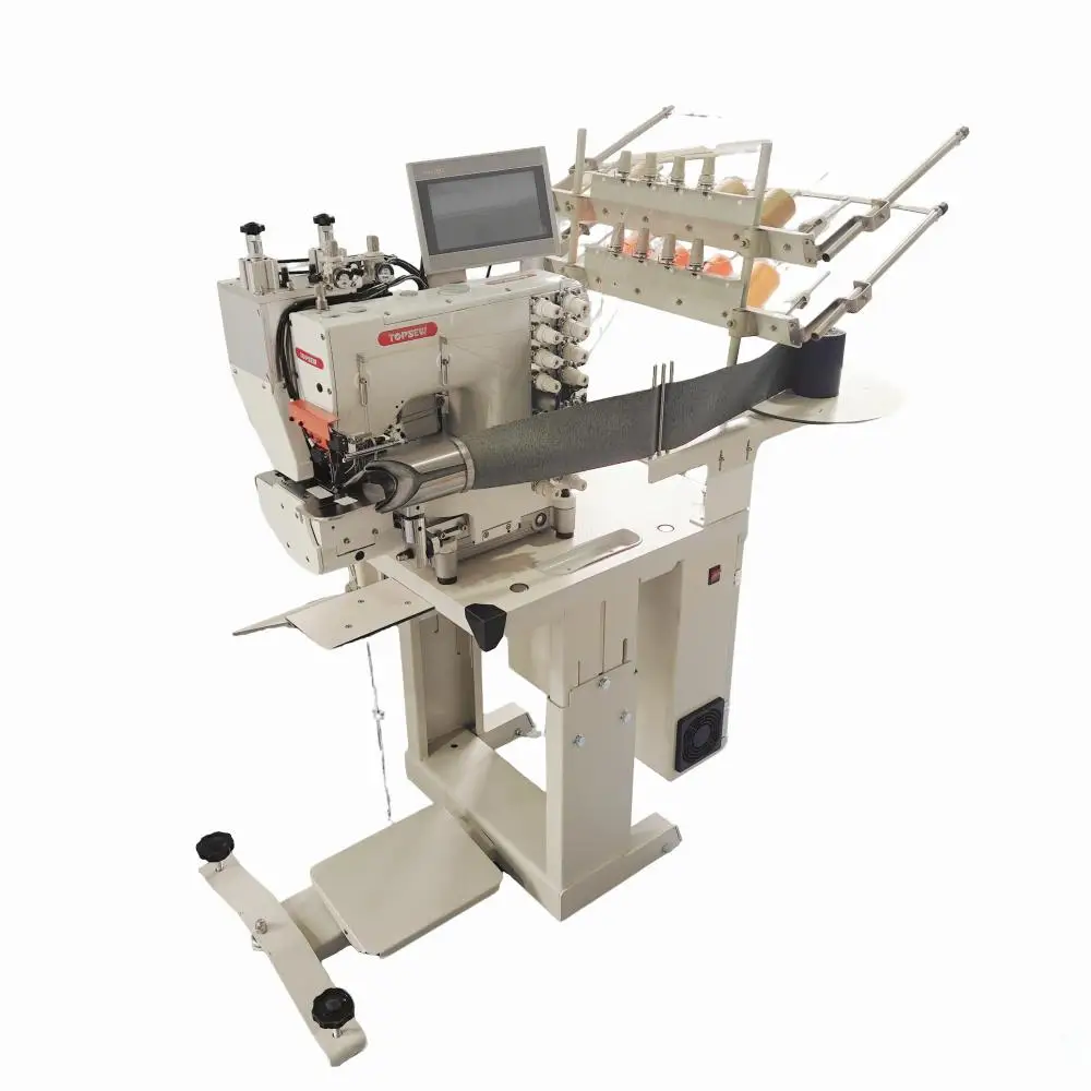 ATV&UTVHigh Speed Muti Needle Jeans Needle TS-1104UTC Feed Heavy Weight Waist Band Attaching Machine  for Garment Factory