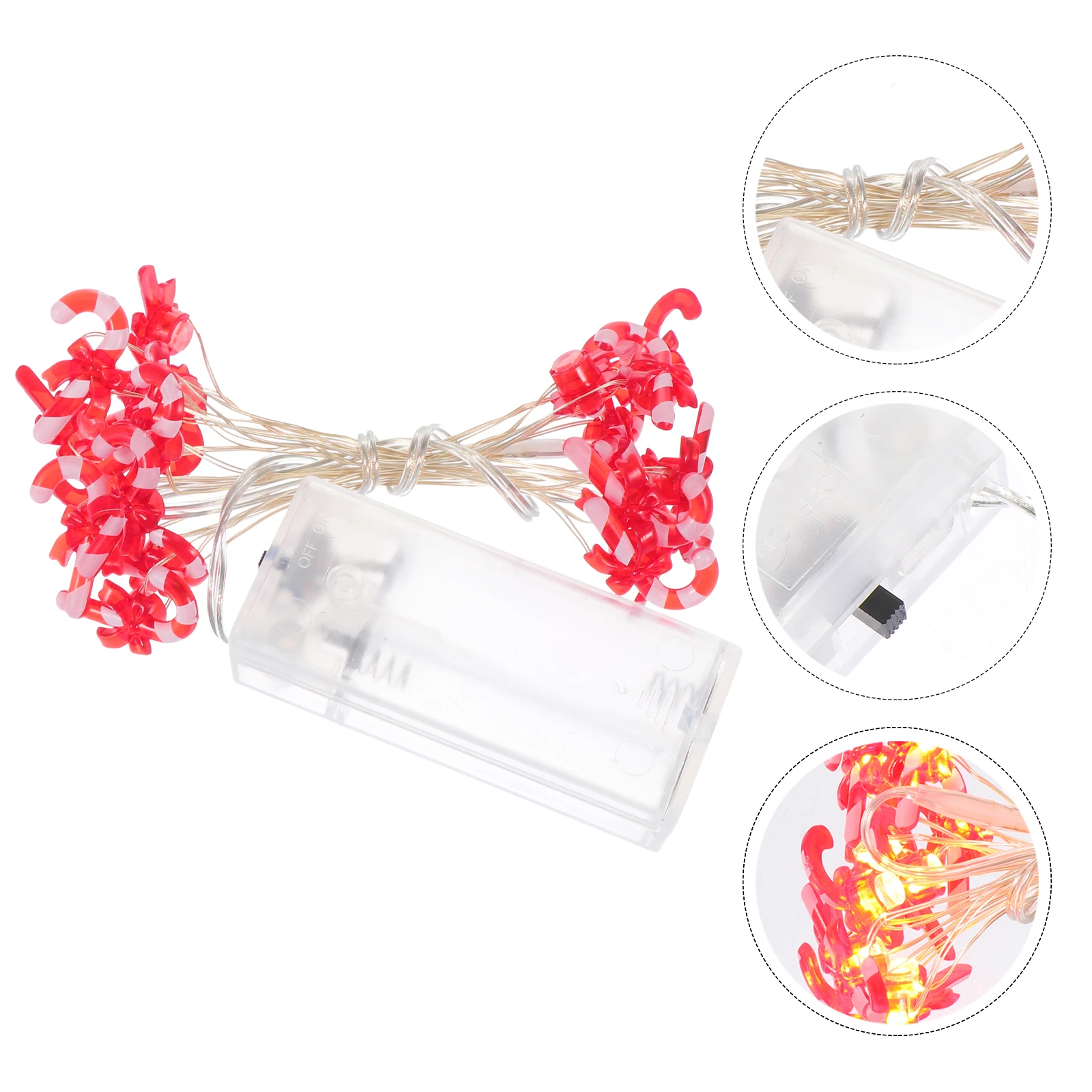 

1pc Christmas Light String Candy Cane Design Festive Atmosphere Lamp Decor Led Hanging Small Luminous Lovely Xmas