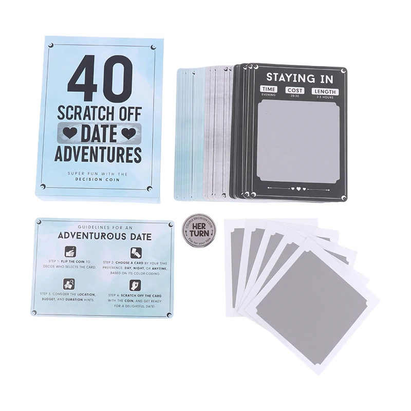 40 Scratch Off Date Ideas Card Game Romantic And Fun Adventure Perfect For Date Night For Boyfriend Wife Husband