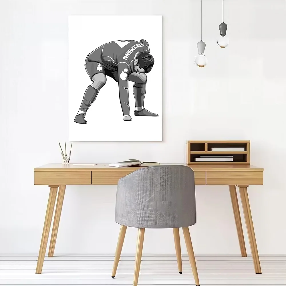 Antoine Griezmann Black and White Version Poster Canvas Wall Art Custom Photo Print Modern Painting for Fans Luxury Decoration