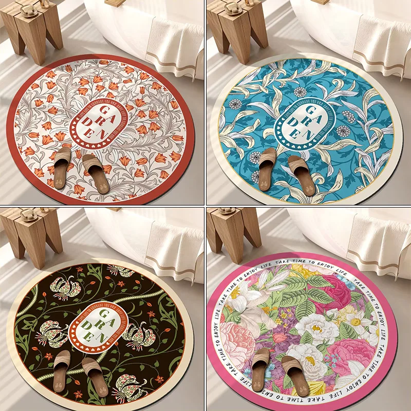 

Round Door Mat Room Rugs For Bedroom Hallway Floor Foot Bath Mat Doormat Custom Washable