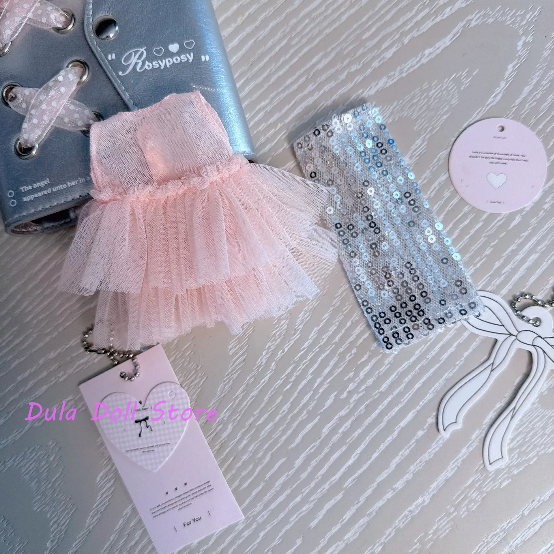 

2026 Dula Doll Clothes for Blythe Pink girly gauze bow set ob24 ob22 Diandian Azone Licca ICY JerryB 1/6 Doll