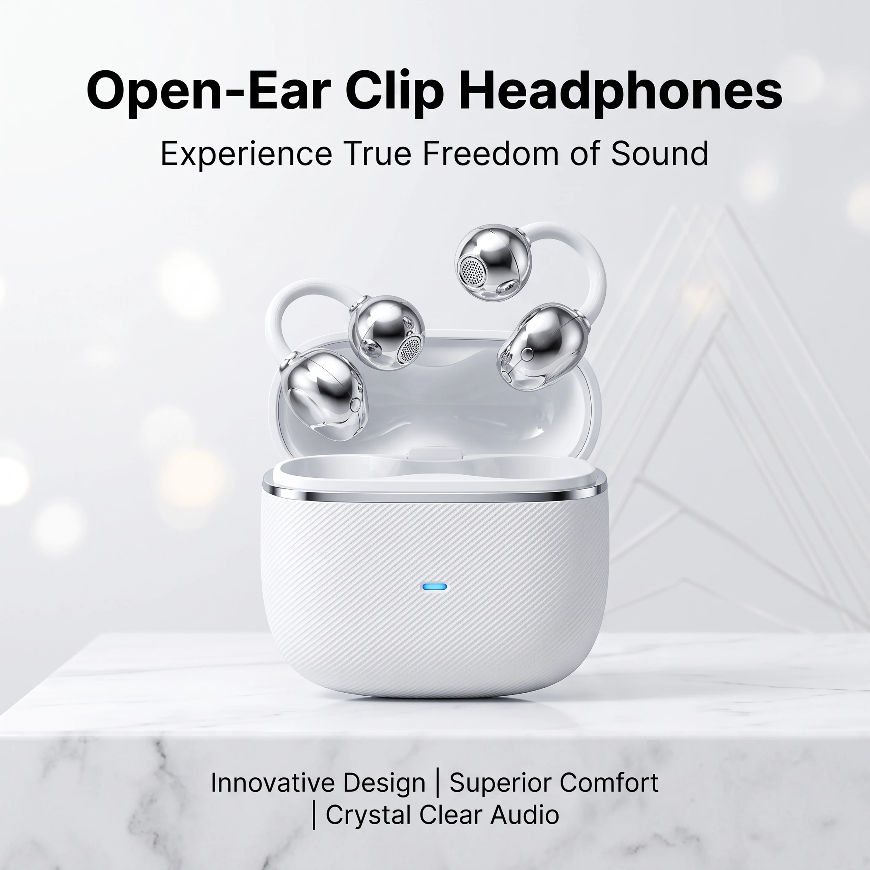 Wireless Open-Ear Clip Earphones Ergonomic Secure Fit Sports Headphones Crystal Sound For Running Gym Workout