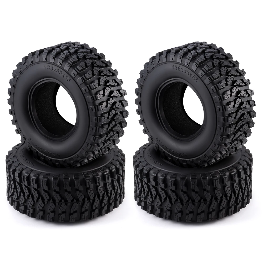 YEAHRUN 2.6Inch Rubber Tyre Wheel Tires OD 136MM for 1/7 1/8 RC Climbing Car MK07 MJX SCX10 TRX4 RBX10 Upgrade Parts