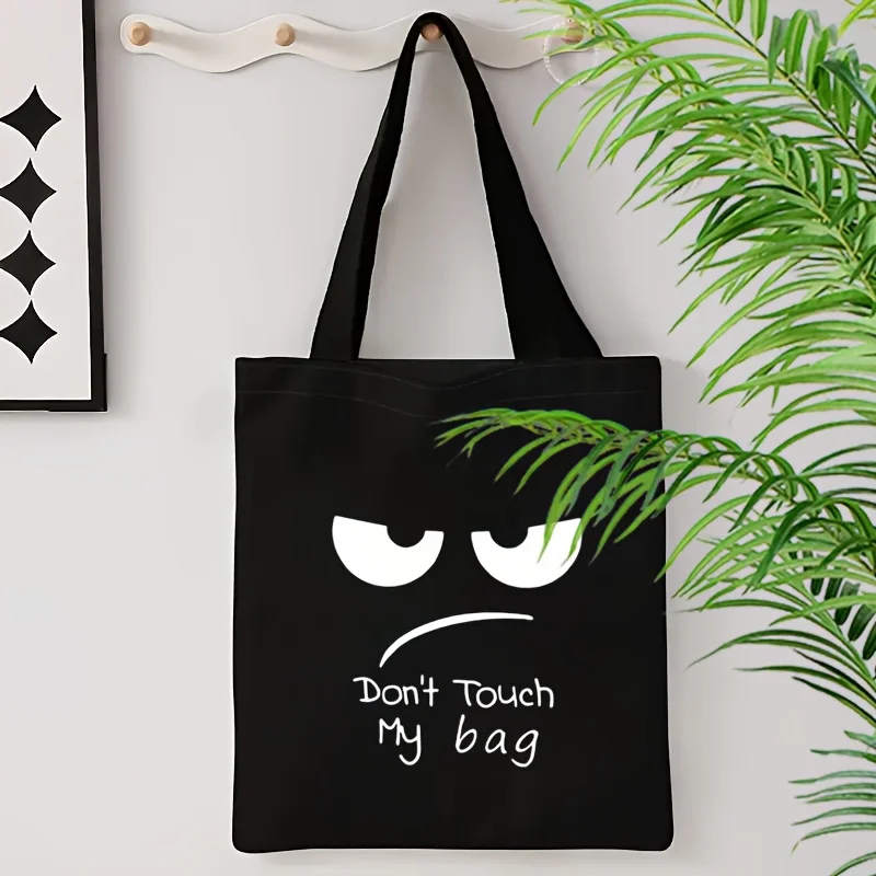 

Funny Print Handbag Large Lightweight Tote with Humorous Face Elegant Casual Suitable for Shopping Bag Foldable Shoulder Bags