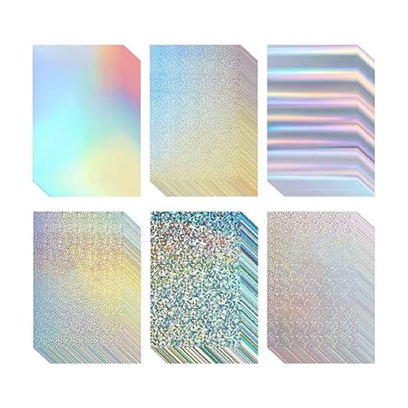 

ADP-120Pcs Thick Metallic Holographic Card Stock 8.5X11Inches Mirror Paper Sheets for Craft Cardboard Letter Poster Supplies