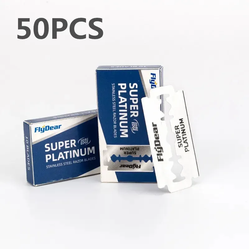 10-60 قطعة شفرة حلاقة من الفولاذ المقاوم للصدأ الطراز القديم دليل على الوجهين شفرة حلاقة تصفيف الشعر أدوات صالون حلاقة #6