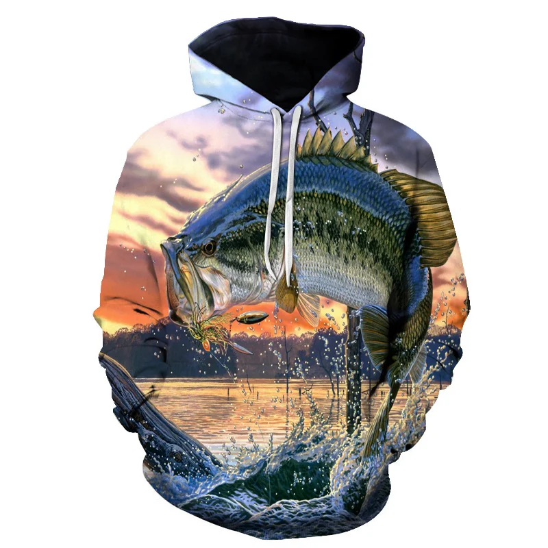 

Spring and Autumn Fashion Fishing Men's Hoodie 3D Print Outdoor Carp Casual Sweatshirt Funny Hoodies Men Hoodies Kids Clothes