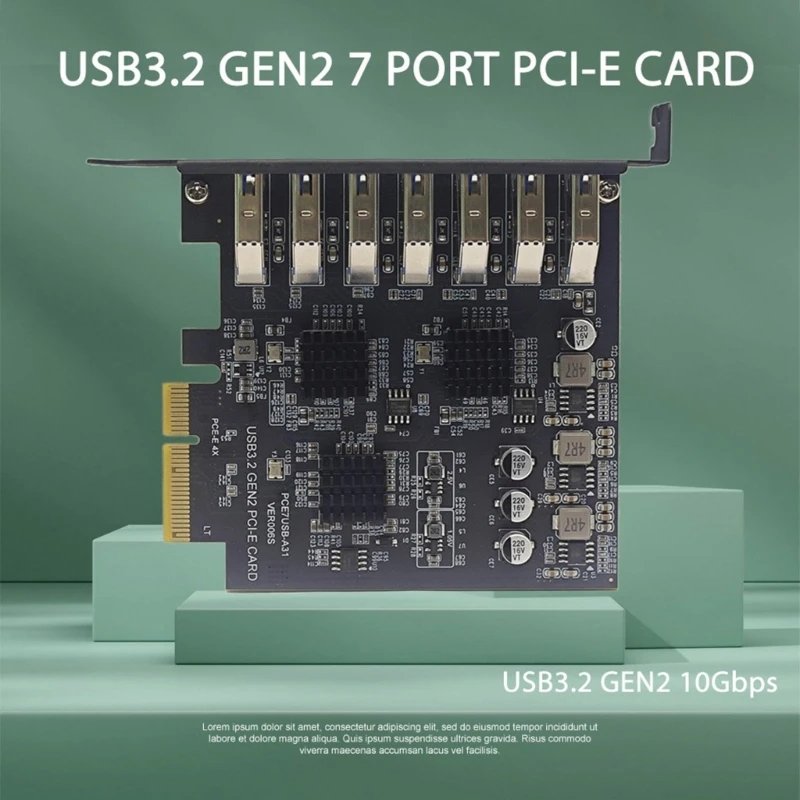 Reliable 7 Port USB 3.2 PCIe Add On Card for Professional Highly Speed Data Need Quality Design and Manufacturing