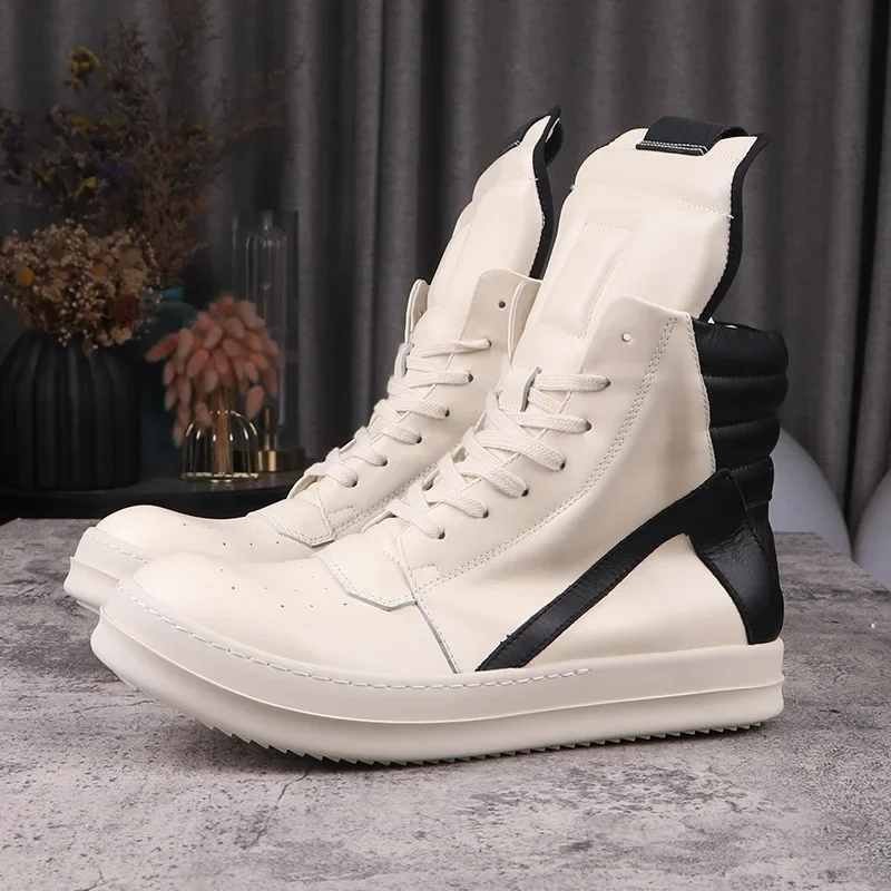 

New Classic Men's and Women's Leather Ro Platform Casual Shoes Designer Round Head Lace-up Casual Sports Shoes Brand-name Shoes