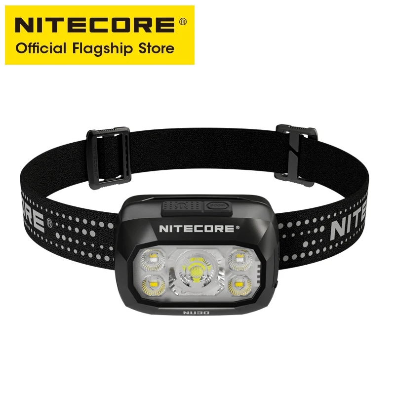 NITECORE NU30 USB-C oplaadbare koplamp 500 lumen Lichtgewicht LED-koplamp Werklamp Ingebouwde 1500 mAh batterij voor hardlopen