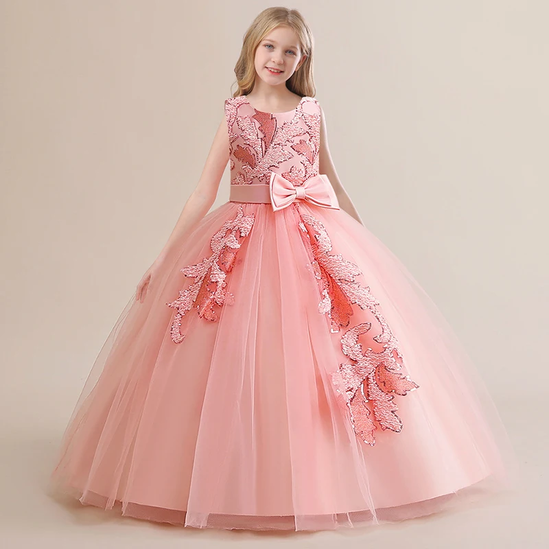 Teenager First Evening Dress Girl Sequin Princess Kids Dresses For Girls Children Costume Party Wedding Dress 14 10 12 Years image 4