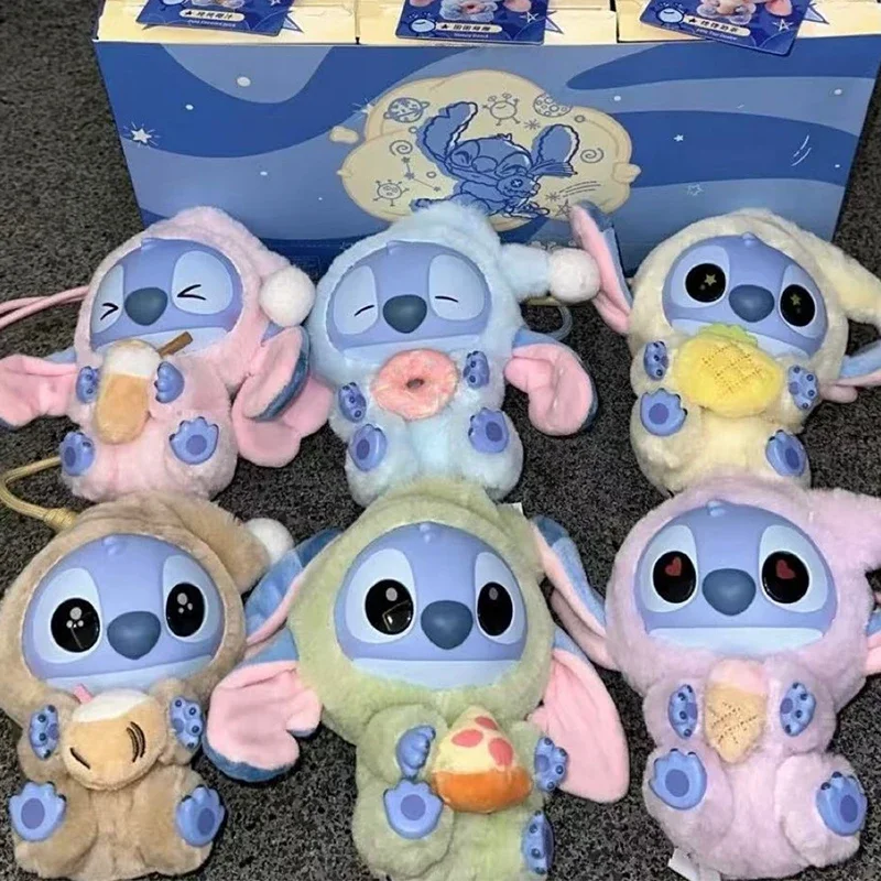

HOT!Disney Stitch Eat Some Thing Before Sleep Series Vinyl Blind Box Bag Pendant Cute Plush Doll Mystery Box Toy Surprise Gifts！