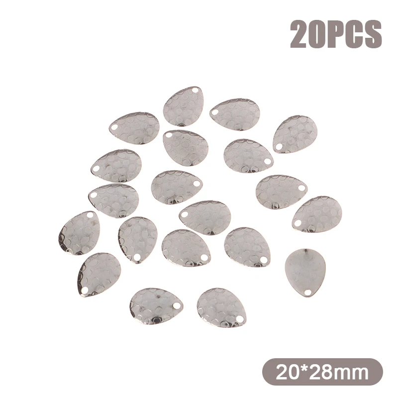 20Pcs Metall Angeln Spinner Klingen Waterdrops Form Löffel Plaice Für Locken Harten Köder Künstliche Köder Tackle Zubehör