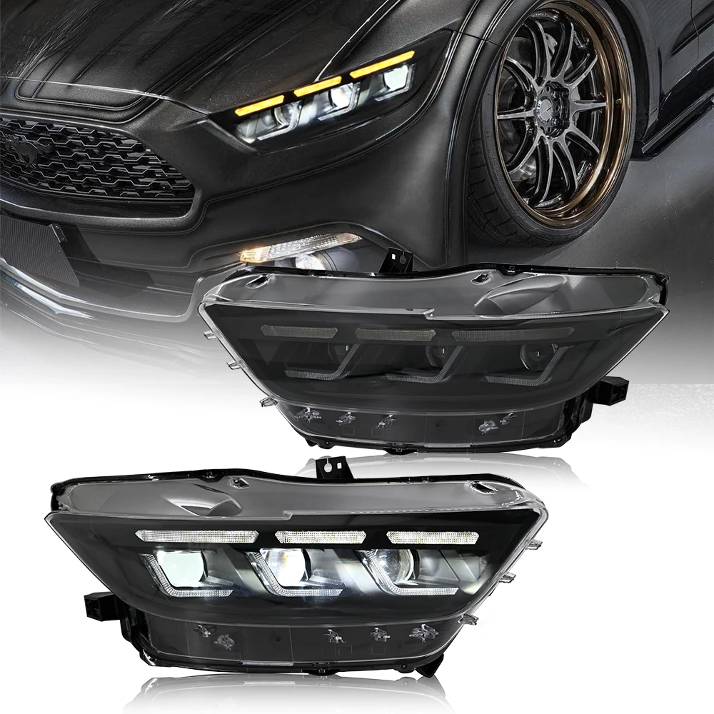 

1 Pair LED Super Projector Lens Headlight Assembly For Ford Mustang Headlight 2015 2016 2017