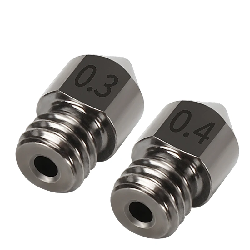 5PCS MK8 Nozzle Hard Steel 0.2,0.4,0.6 mm Nozzles For 1.75mm Filament Ender 3 PRO CR10 Hotend 3D Printer Hardened Steel Nozzles 4