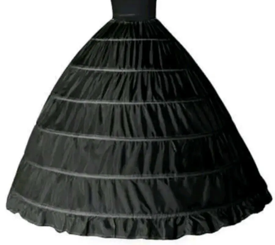 6 Layer Hoop Skirt Petticoat Black