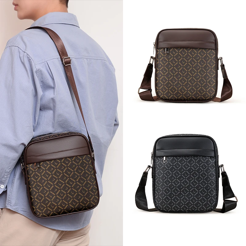 اتجاهات الموضة الرجال حقيبة يد حقيبة كتف عالية الجودة بولي Leather جلد الرجال حقائب كروسبودي الحديثة نمط رسول حقيبة كتف للرجال #3