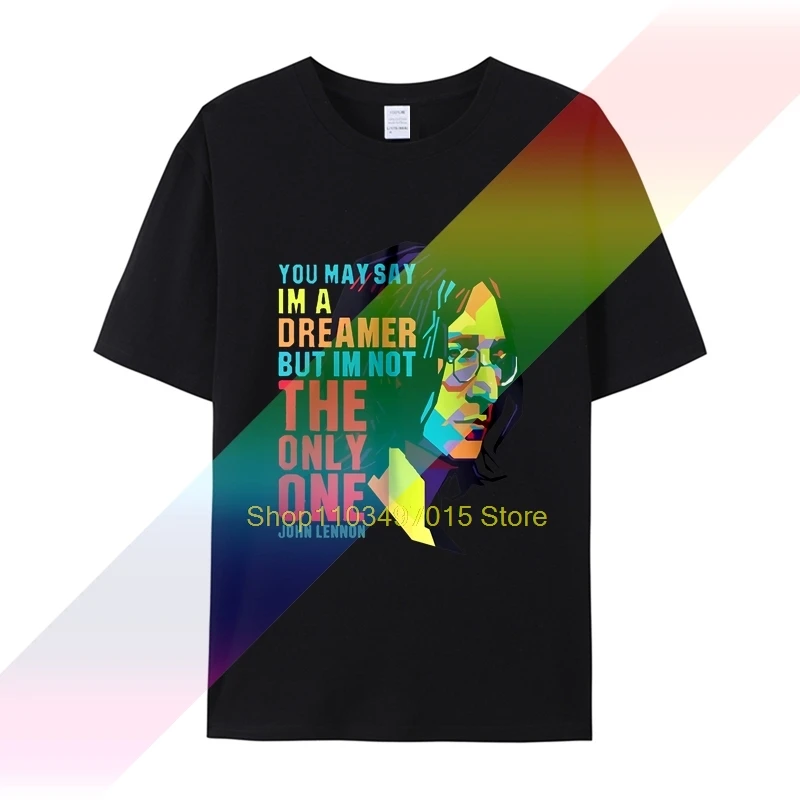 T-shirt da uomo in cotone 100% da donna T-shirt personalizzata Nckg da uomo John Lennon Imagine Teesi a maniche corte,