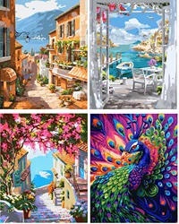40x50CM DIY Paint By Numbers on Canvas Handmade Painting Kits Frameless Acrylic Paint Oil Painting Gift for Adults Home Decor
