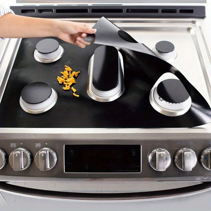 

1 шт. защитный коврик для газовой плиты, анти-масляный, грязеотталкивающий, устойчивый к высоким температурам, дизайн с 5 отверстиями, защитные плиты для газовой плиты