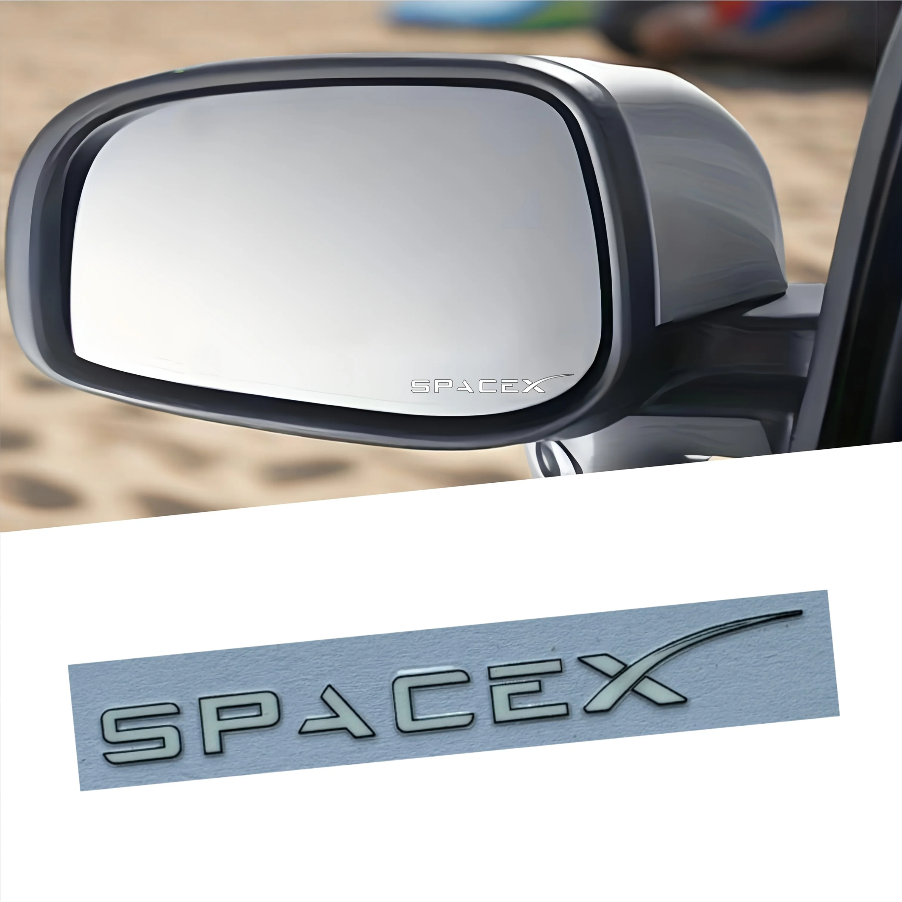 

4PCS/set SpaceX Mirror Sticker for Tesla Model 3 Y S X Exterior Sci-Fi Fan Decal