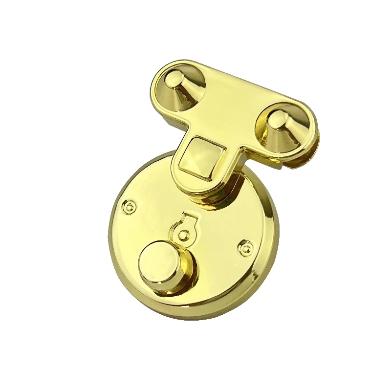 Turn Clasp Lock Zinc Alloy Bags Hardware DIY Bag Accessories Custom Light Gold Buckle for Handbags