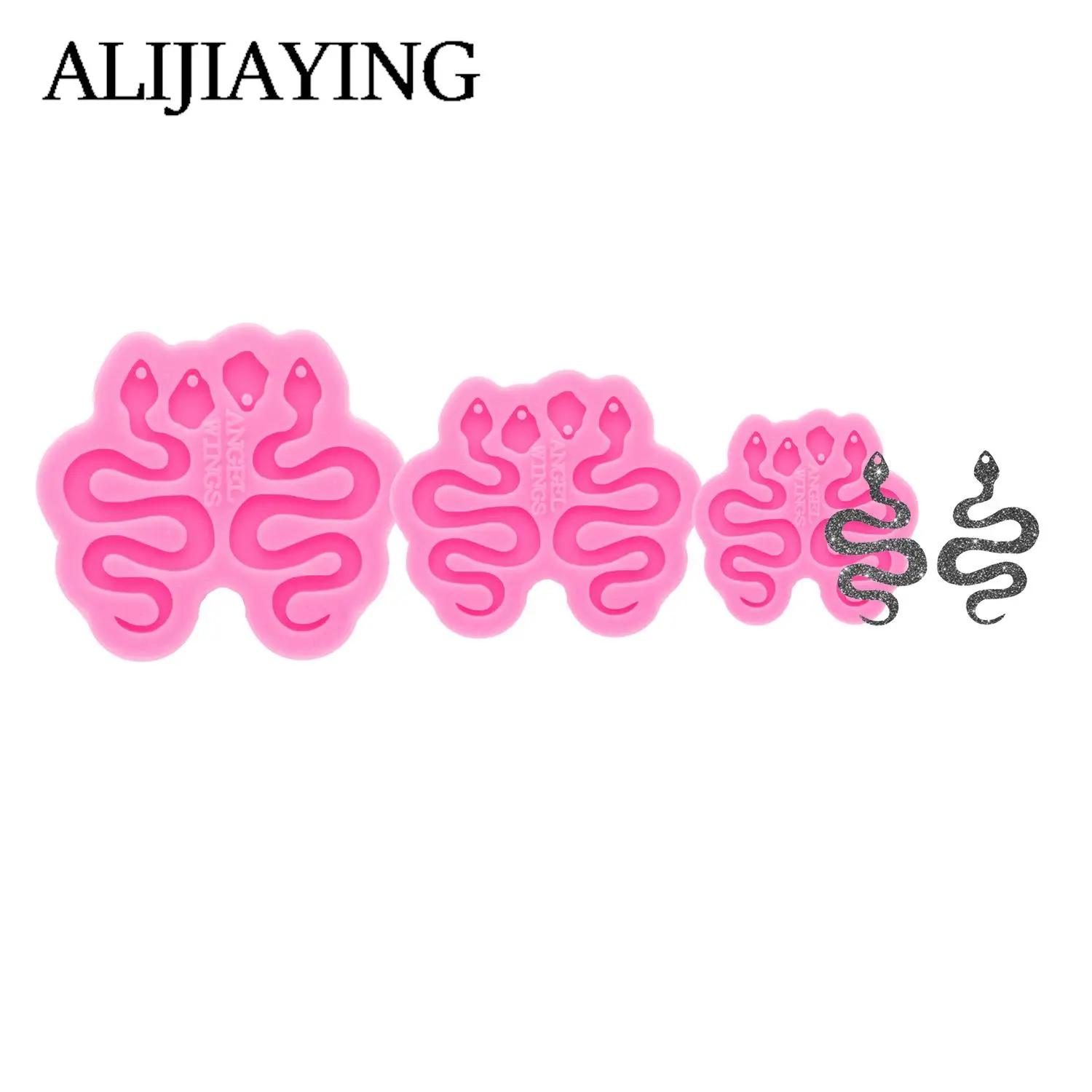 DY0717 Glossy Snake Earrings Silicone Mold Resin Pendant Mould for Epoxy Jewelry Making DIY Crafts