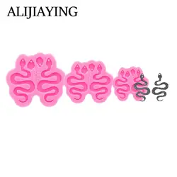 DY0717 Glossy Snake Earrings Silicone Mold Resin Pendant Mould for Epoxy Jewelry Making DIY Crafts