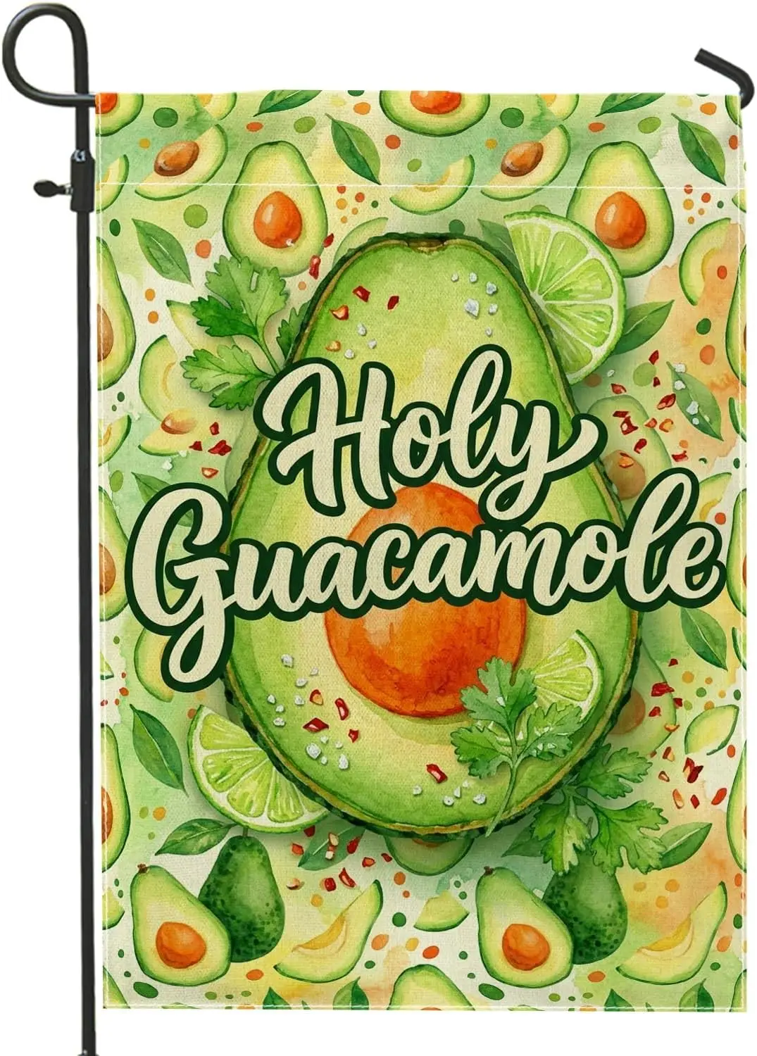 Avocado Garden Flag, Summer Tropical Lime Cilantro Summer Green Double Sided Burlap Small Garden Yard Flag for Outdoor Lawn  yyi