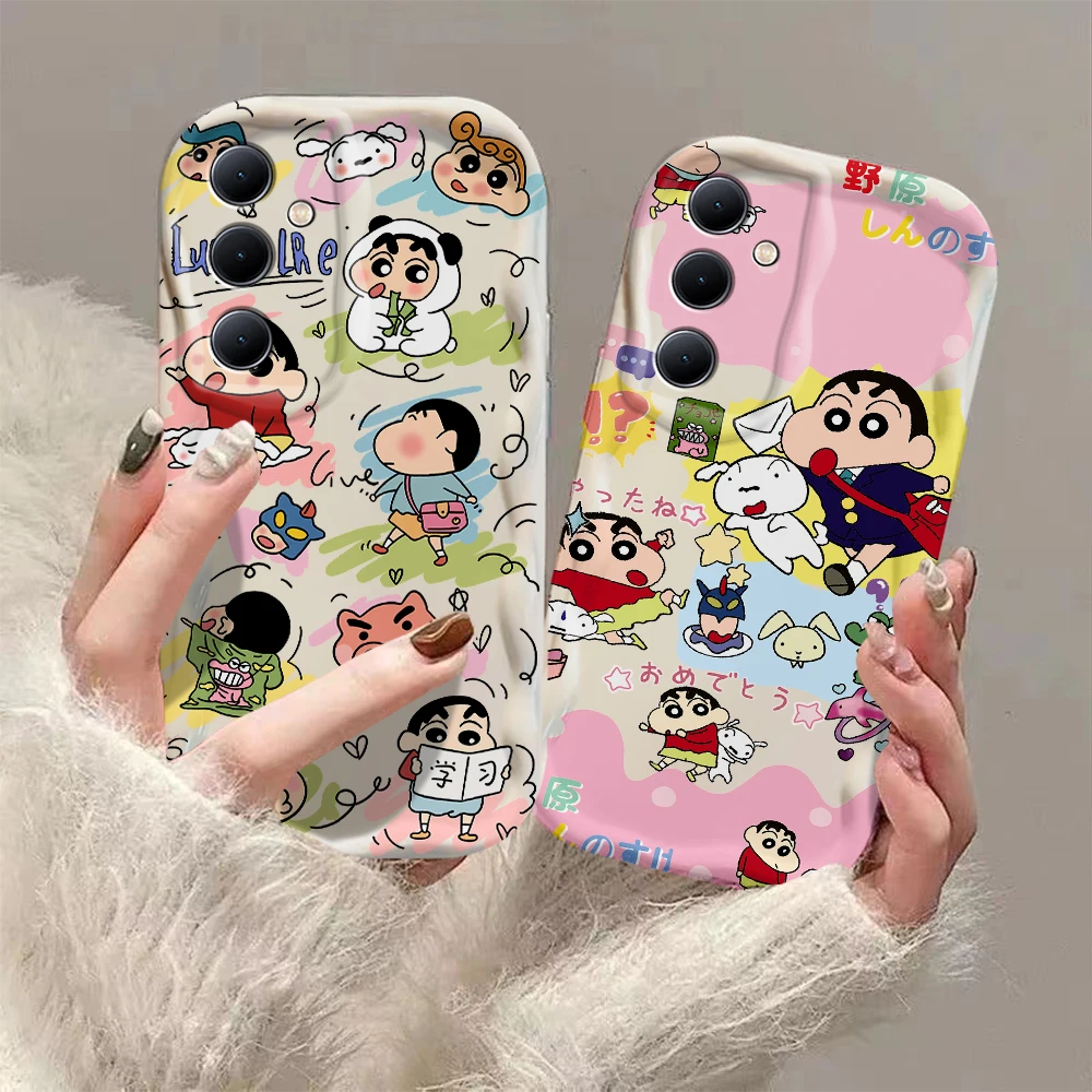 Anime Crayons Shin-chans 3D Wave Case For Samsung A73 A72 A71 A55 A54 A53 A35 A34 A33 A25 A24 A23 A15 A14 A13 A05 A04 A03 4G 5G