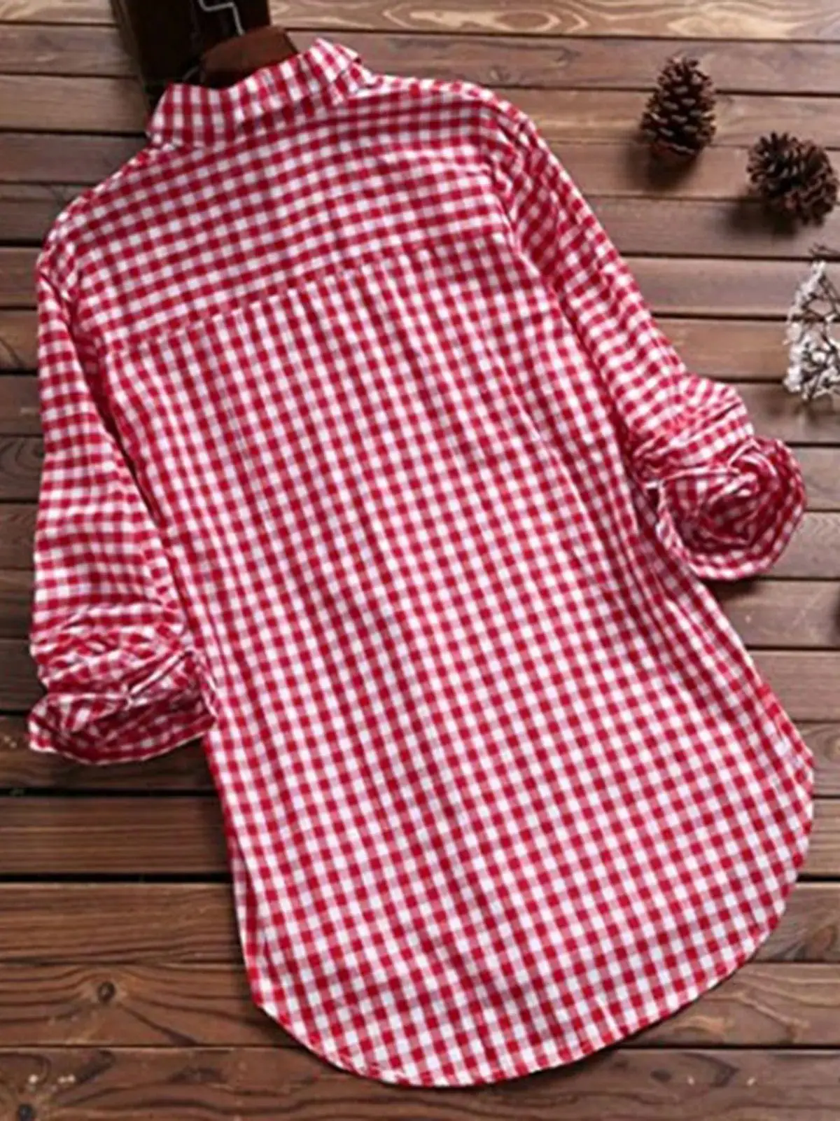 Women's Plaid Lapel Long Sve Retro irt Loose Fit Polyester Fiber Regular Sve Length Cheered Pattern Open Cardigan