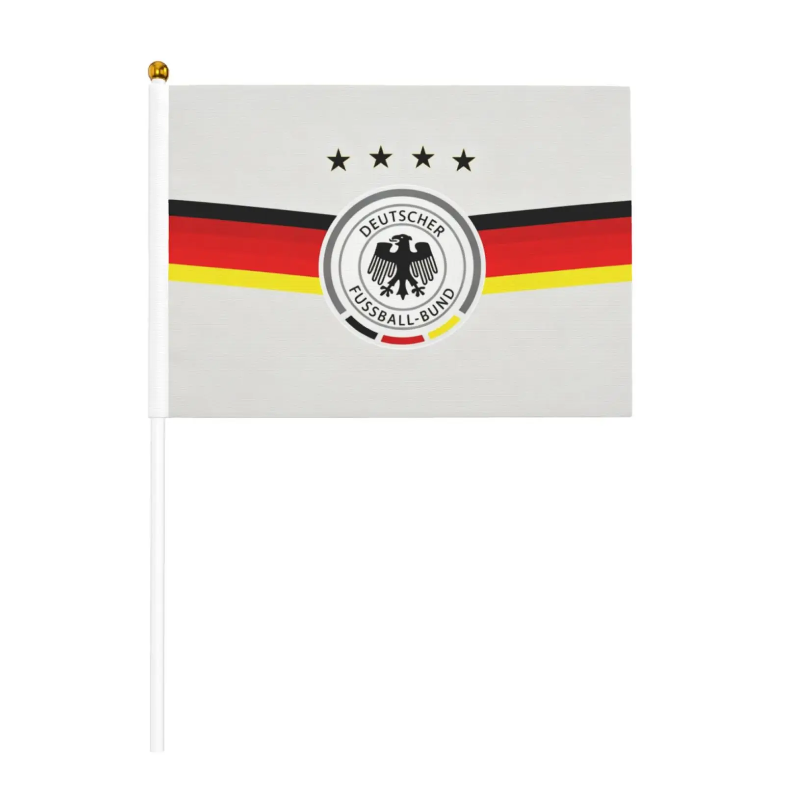 10 Pack German Soccer Supporter Hand Held Flag, Mini Waving Banner With Stick National Team Stadium Game Party Ornament