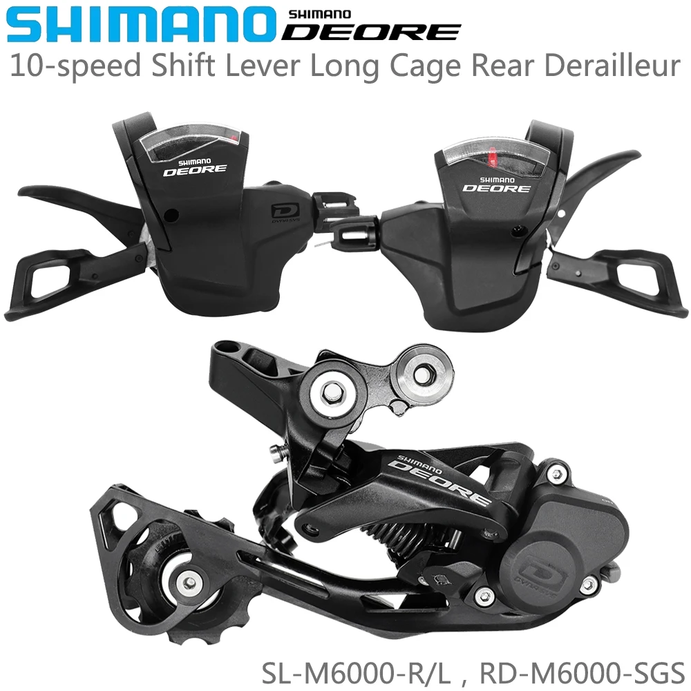 

SHIMANO DEORE M6000 Derailleur 10 Speed SL-M6000-R/L Left Right Shift Lever RD-M6000-SGS Long Cage Rear Derailleur for MTB Bike