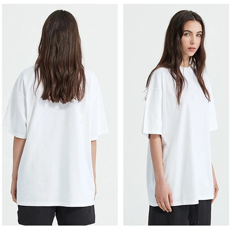 Oversized T Shirt for Men Women 280gsm Heavy Cotton Shirts Summer O-neck Oversize Tees Solid Casual Streetwear Fashion Clothing