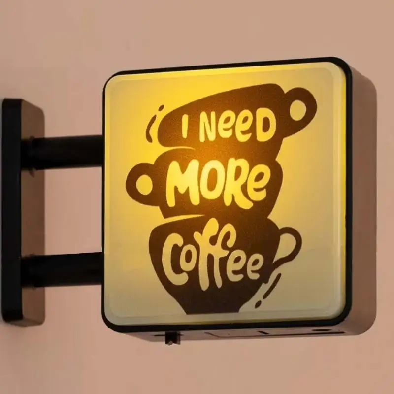 Decorative Illuminated Coffee Decorative Piece Works As Wall Or Fridge Magnet 