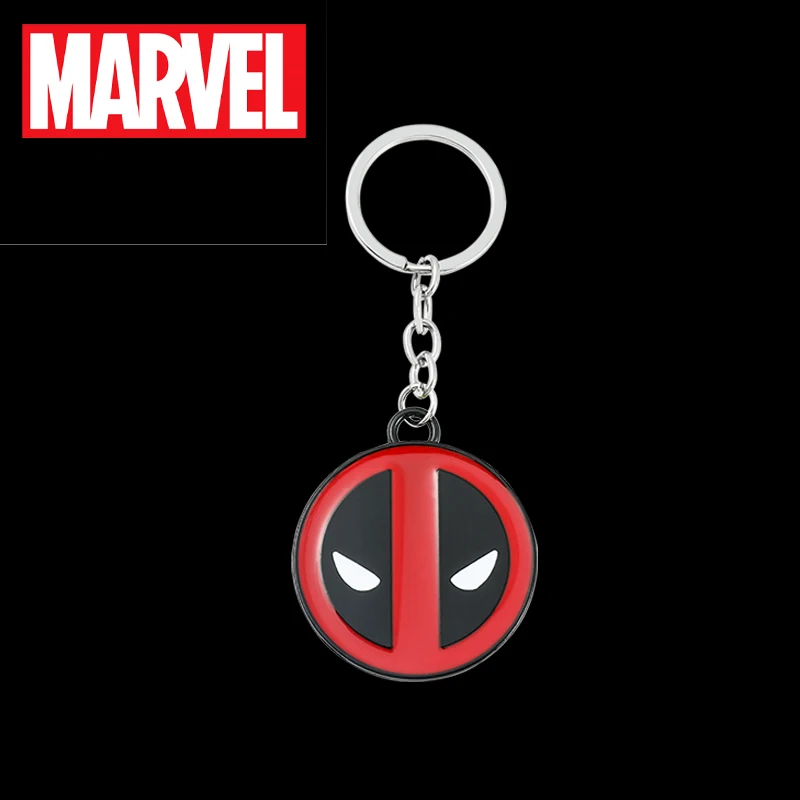 Marvel Movie Deadpool Figure Metal Keychain Deadpool Enamel Pendant Keyrings for Car Key Backpack Simple Style Accessories