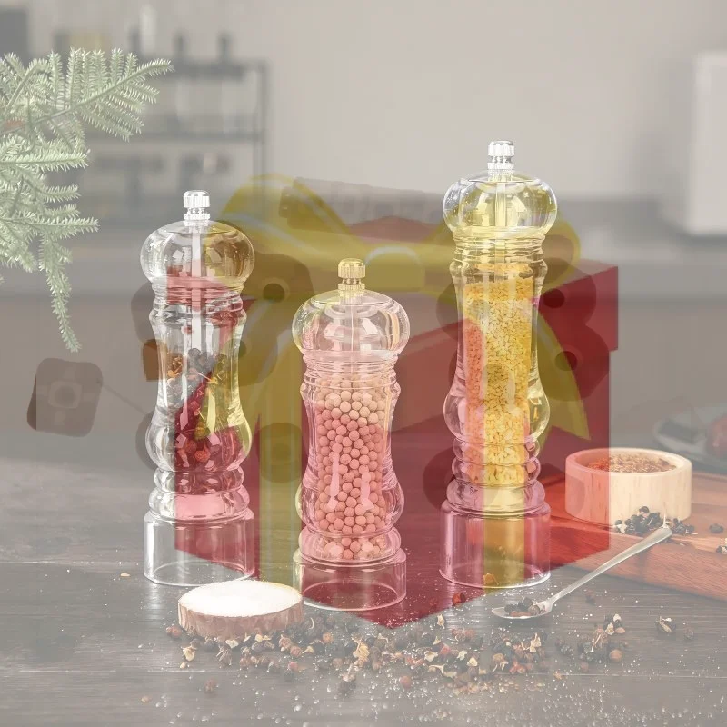 Acrylic Pepper Mill,Adjustable Coarseness,Ceramic Grinding Mechanism And That Can Be Used For Pepper, Cumin, Sea Salt,Dry Pepper