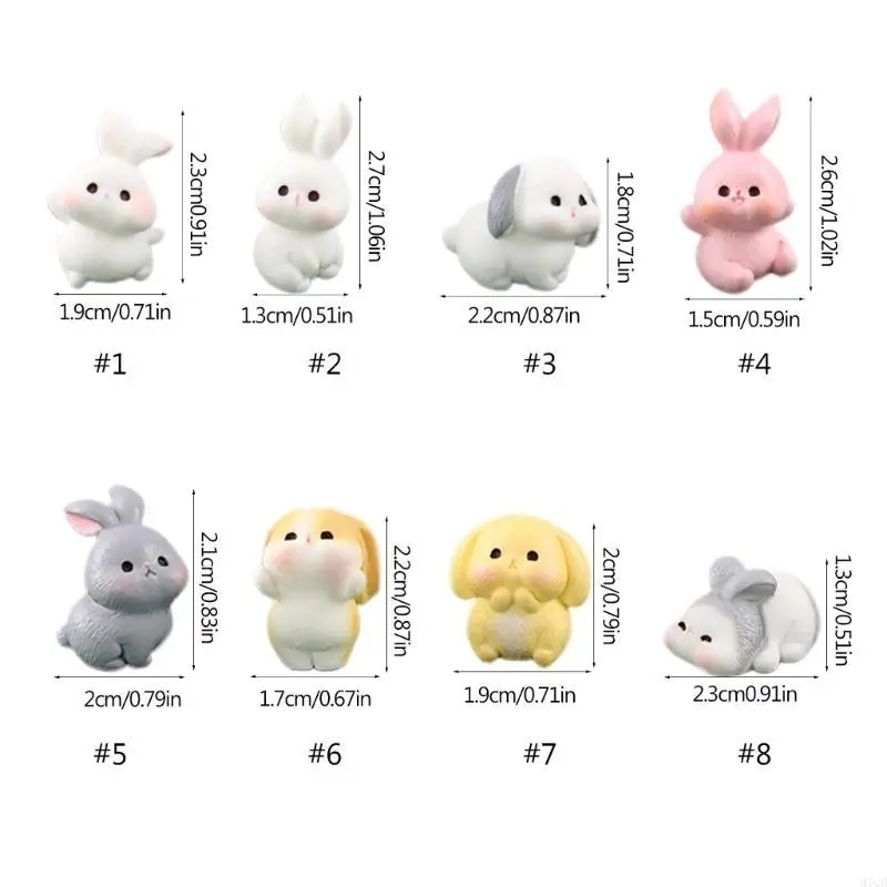 97qd Cine Easter Rabbit Figurine Miniature Statue per casa e per l'ufficio
