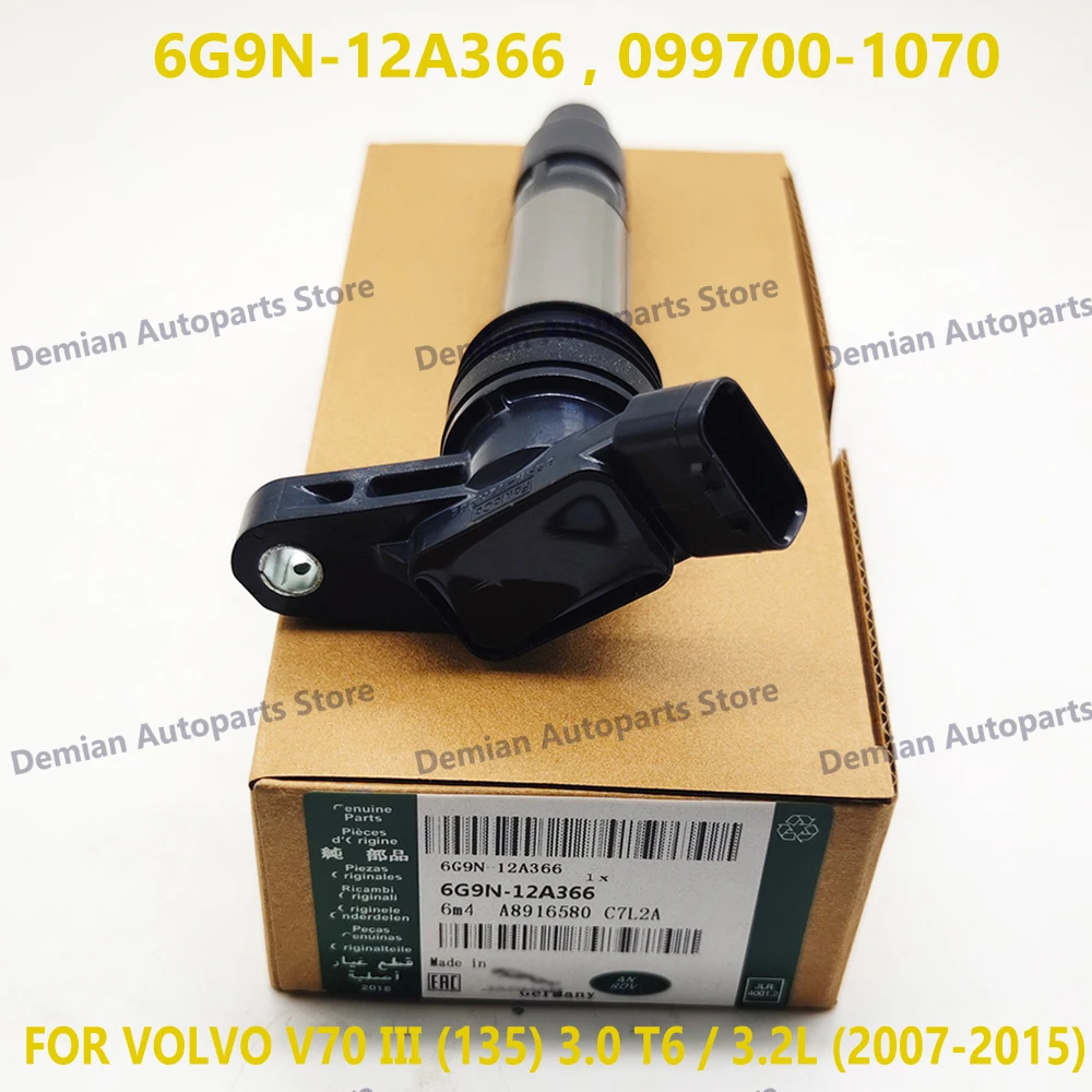 NEW 30684245 6G9N-12A366 Ignition Coil 099700-1070 DE230439 For V-olvo S60 S80 V70 XC60 XC70 XC90 3.0 3.2 L-and Rover LR2