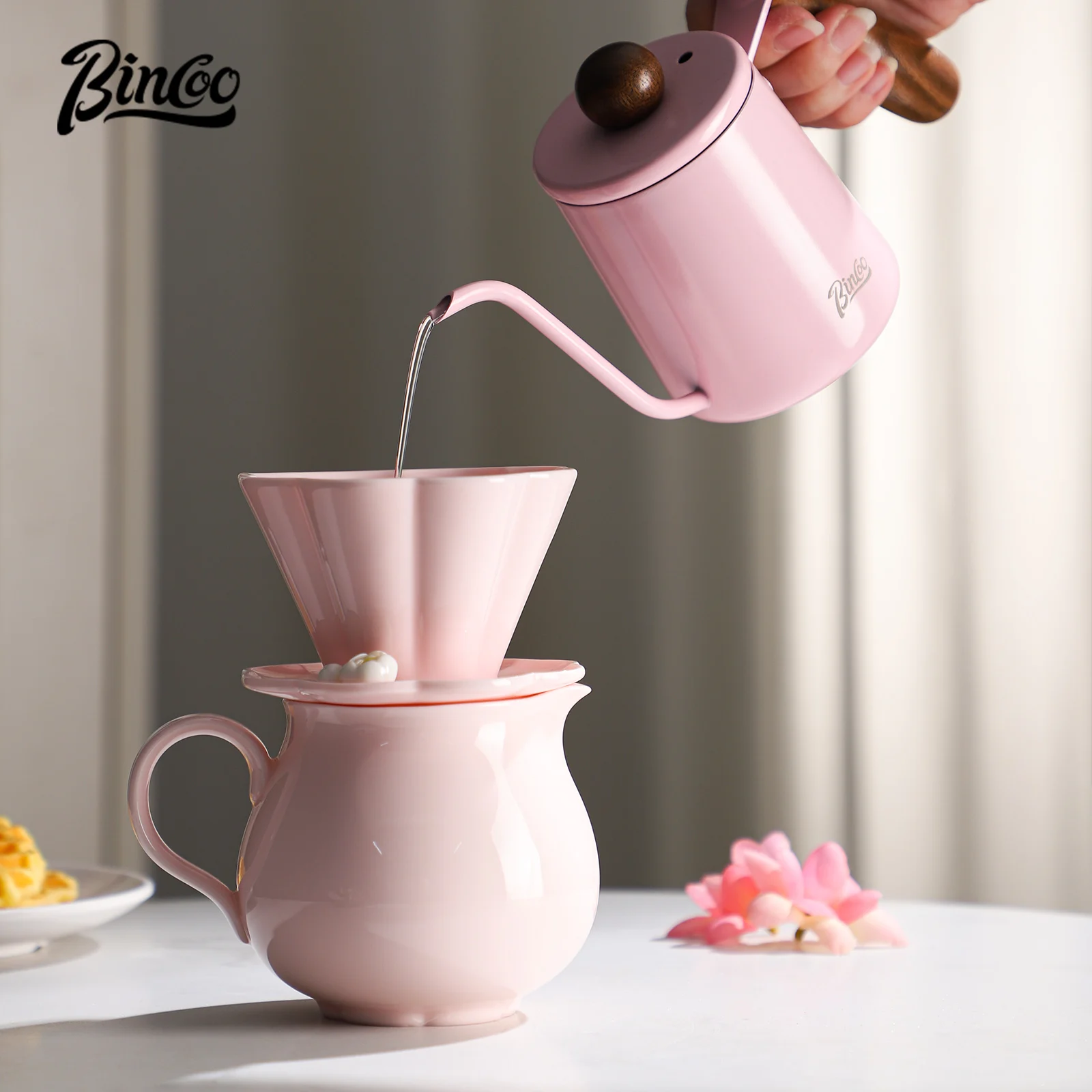 

Ручной кофейник Bincoo с ценной керамической чашкой с фильтром ручной работы, набор кофейной посуды для домашнего использования