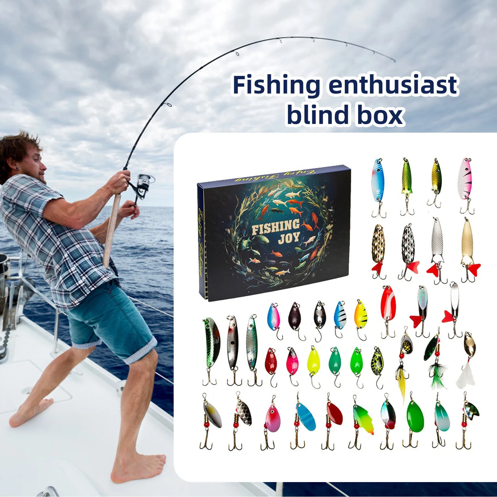 

Advent Calendar Fishing Christmas Countdown - 24 Days Fishing Lures Set for Adult Men Teen Boys - 2024 Xmas Surprise Gift