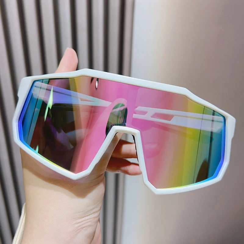 Outdoor-Sport-Sonnenbrille für Herren, übergroße reflektierende Beschichtung, Fahrradbrille, UV400, Fahrradbrille, Damen-Anti-Wind-Brille, Sonnenbrille